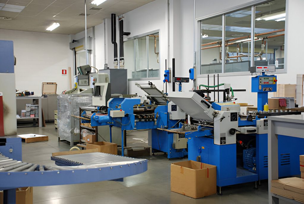 A cutting unit at Dotline Printers, designed for precise trimming and finishing of printed materials.